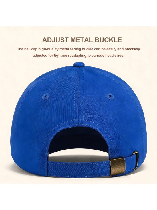 Unisex Blue Adjustable Low Profile Base Ball Cap Vintage Hat for Daily Use main image 6